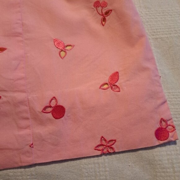 Lilly Pulitzer pale pink with yellow lining, embroidered design with cut outs - Picture 2 of 7
